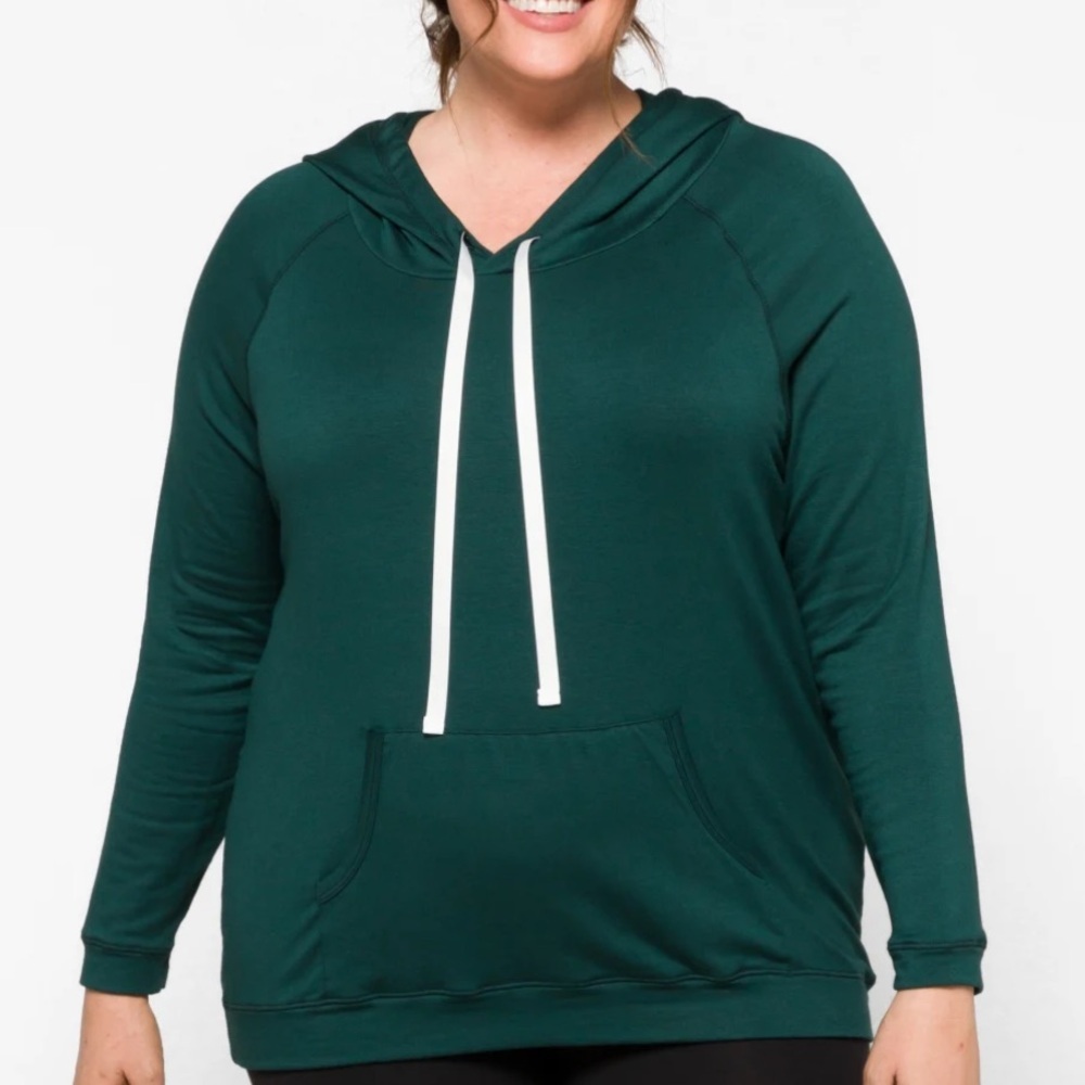 INK LOVE & PEACE HEATHERLY FRENCH TERRY KNIT SWEATSHIRT DARK GREEN - 3X
